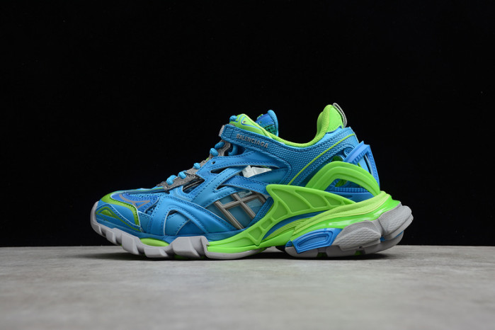 bl track trainers sneaker blue green 11614