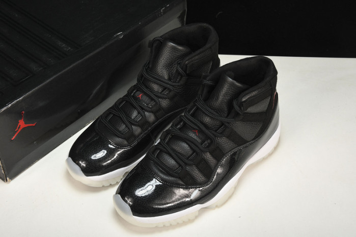 jordan 11 retro bp "72-10" black mens 378037-002