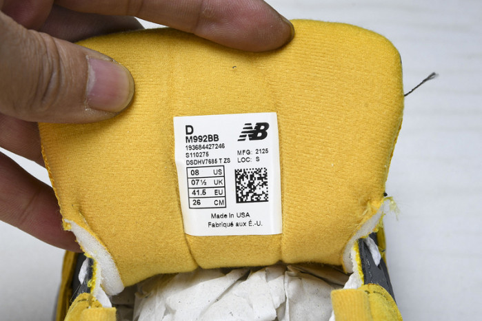 new balance 992 yellow grey m992bb