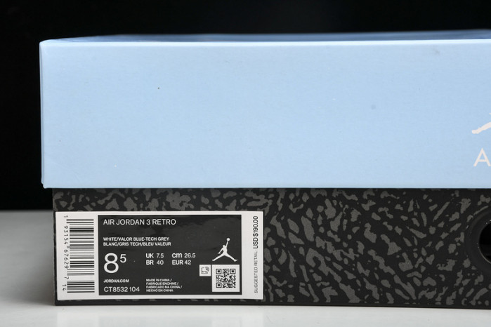 air jordan 3 retro “unc” white ct8532-104