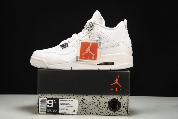 air jordan 4 retro “pure money” white mens 308497-100