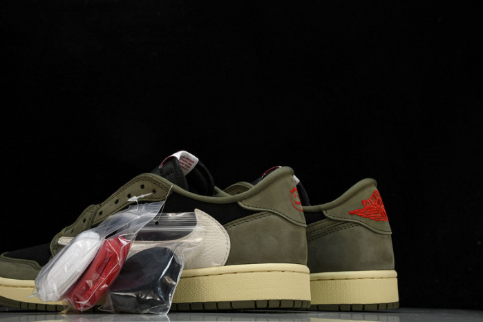 travis scott x air jordan 1 low og black olive dm7866-002