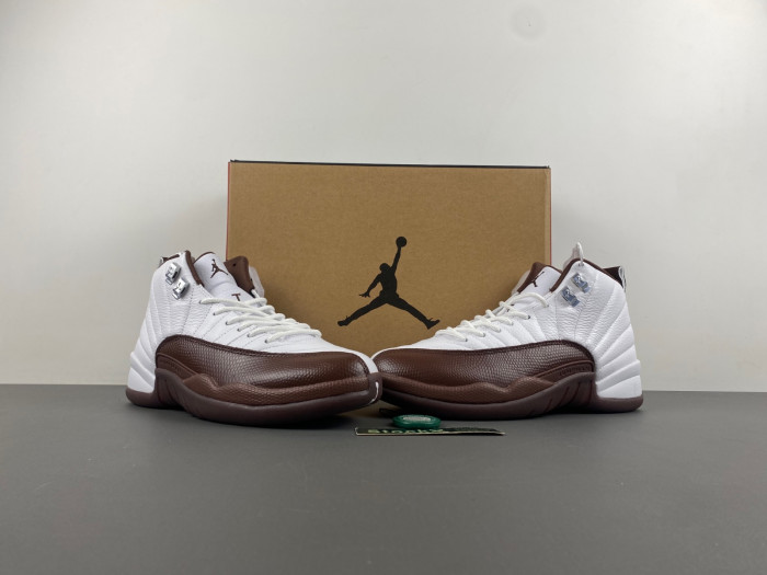 the solefly x air jordan 12 “white/baroque brown” fz5026-100