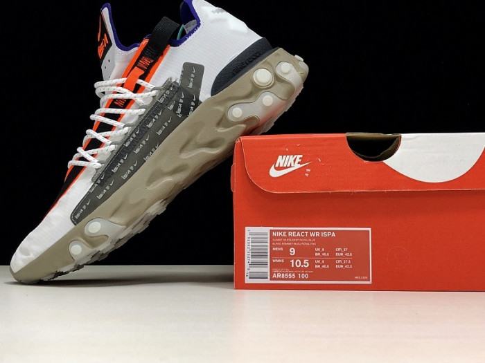 nike ispa react low summit white ar8555-100