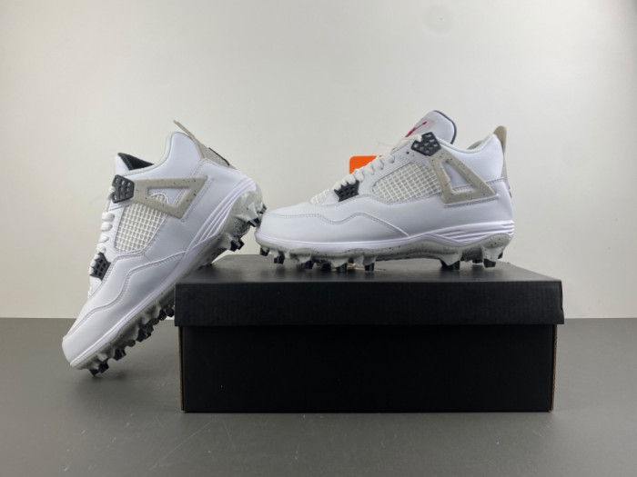 (SOCCER CLEATS) Jordan 4 Retro TD Cleat White Cement HQ0207-106