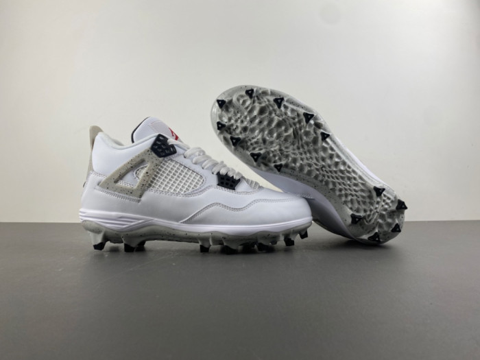 (SOCCER CLEATS) Jordan 4 Retro TD Cleat White Cement HQ0207-106